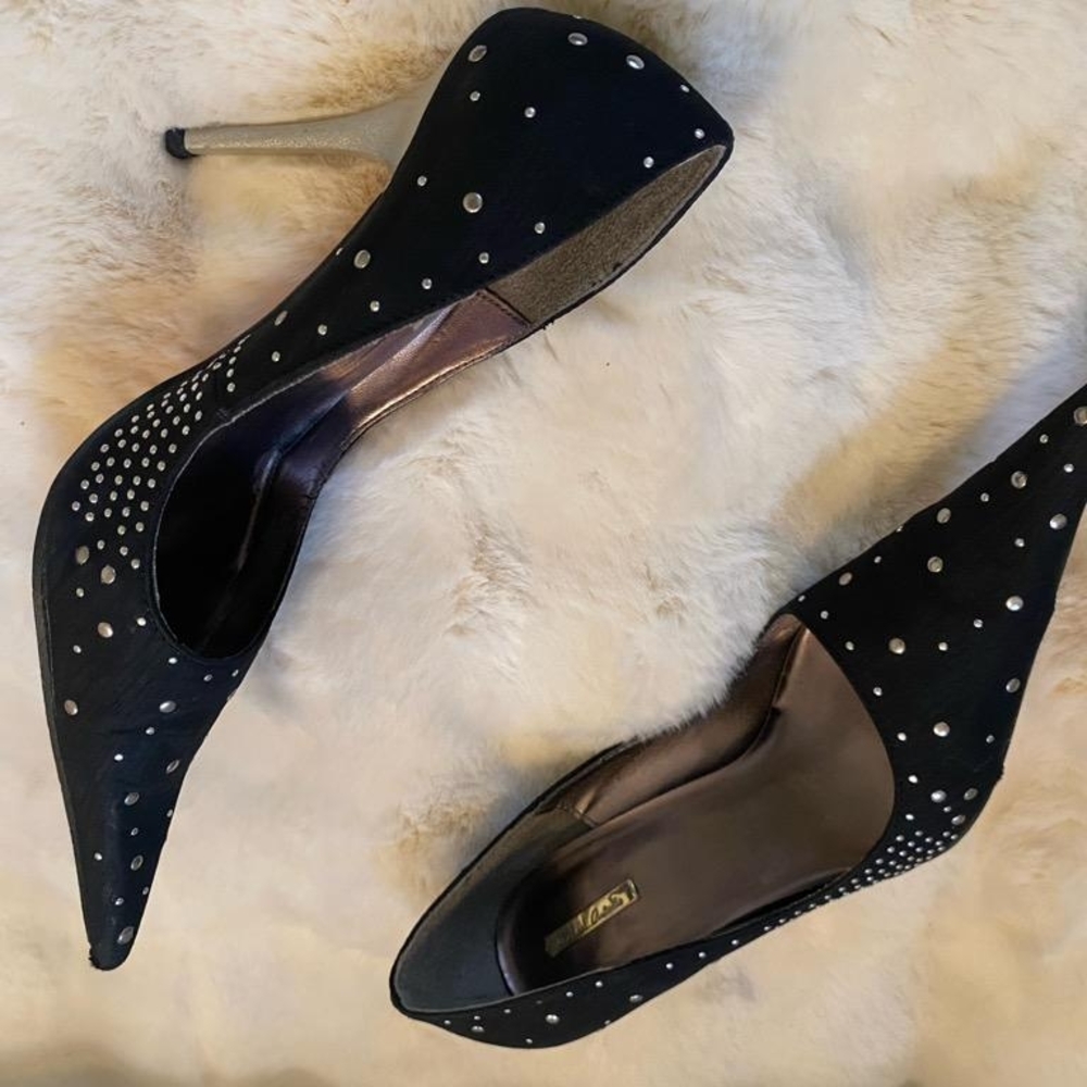 Elegant Black Studded Women's Heels